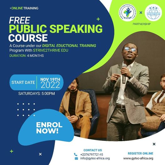 4 Months free online Public Speaking course